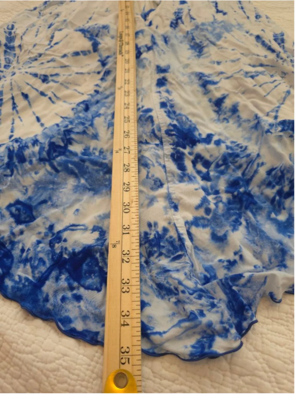 Made In Bali Blue White Tie-Dye Halter Coverup Dress One-size Asymmetrical Hem